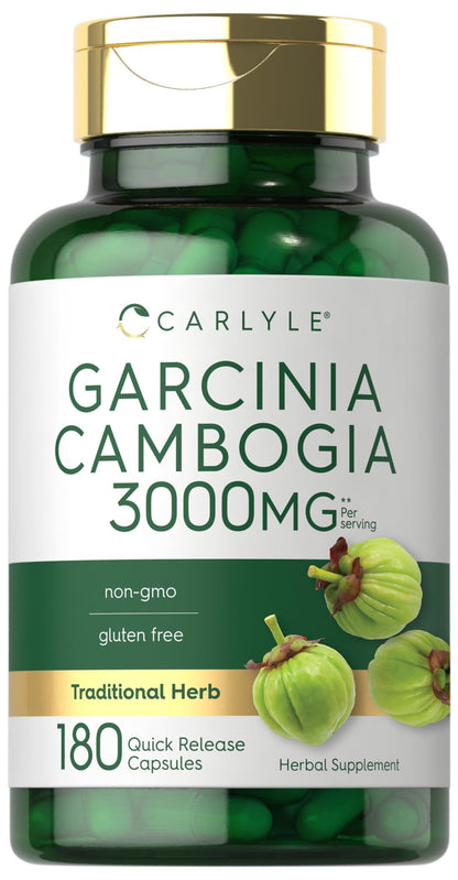 Carlyle Garcinia Cambogia Extract - 3000mg per Serving | 180 Capsules - Non-GMO & Gluten Free