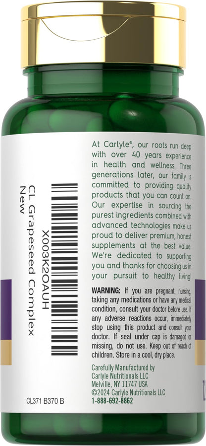 Carlyle Grape Seed Extract 4,000mg | 120 Quick Release Capsules | Polyphenol-Rich, Non-GMO & Gluten Free