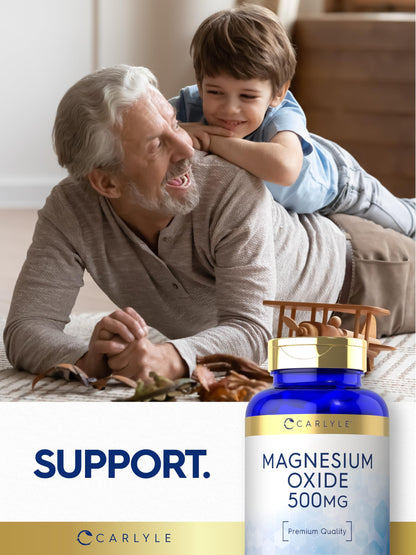 Carlyle Magnesium Oxide 500mg - 120 Capsules | Non-GMO & Gluten Free