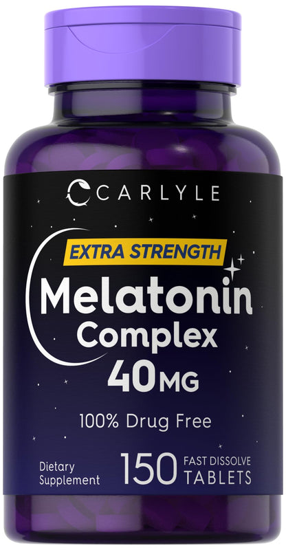 Carlyle Melatonin 40mg Complex – 150 Fast-Dissolve Tablets | Extra Strength