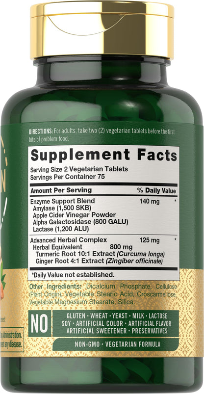 Carlyle Opti-Bean 150 Tablets – Digestive Support Enzyme Blend | Gas & Bloating | Vegetarian, Non-GMO & Gluten Free
