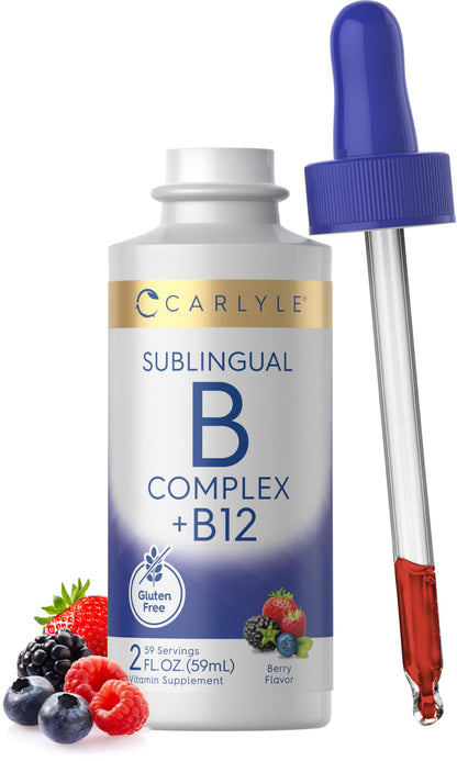 Carlyle Sublingual Vitamin B Complex with B12 – 2 fl oz Berry