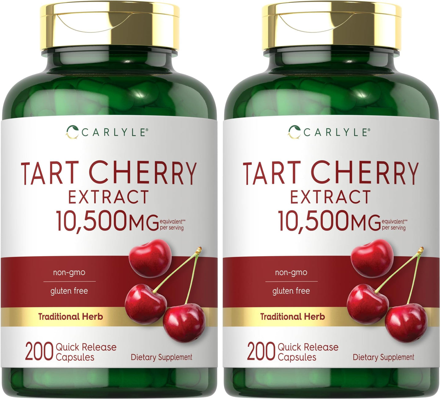 Carlyle Tart Cherry Capsules – 10,500mg, Pack of 2 | Non-GMO, Gluten Free | Tart Cherry Juice Extract