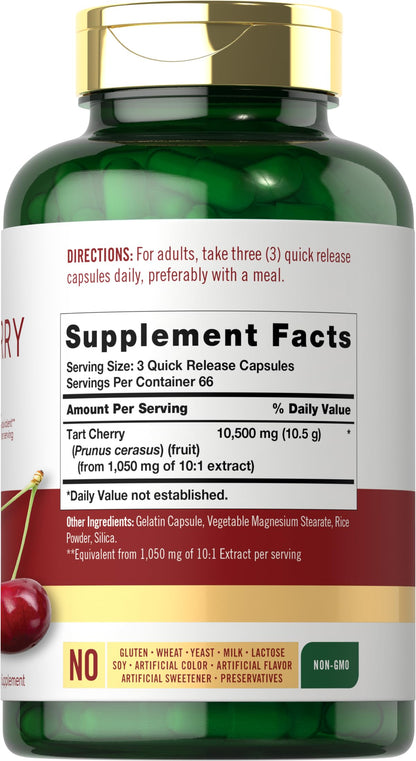 Carlyle Tart Cherry Capsules – 10,500mg, Pack of 2 | Non-GMO, Gluten Free | Tart Cherry Juice Extract