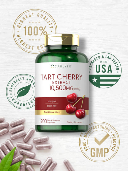 Carlyle Tart Cherry Capsules – 10,500mg, Pack of 2 | Non-GMO, Gluten Free | Tart Cherry Juice Extract
