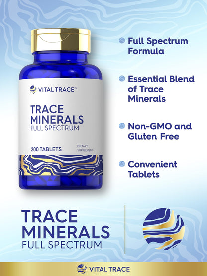 Carlyle Trace Minerals - 200 Tablets | Full Spectrum, Non-GMO & Gluten Free
