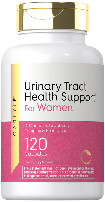Carlyle Urinary Tract Health for Women - 120 Capsules | D-Mannose, Cranberry & Probiotics
