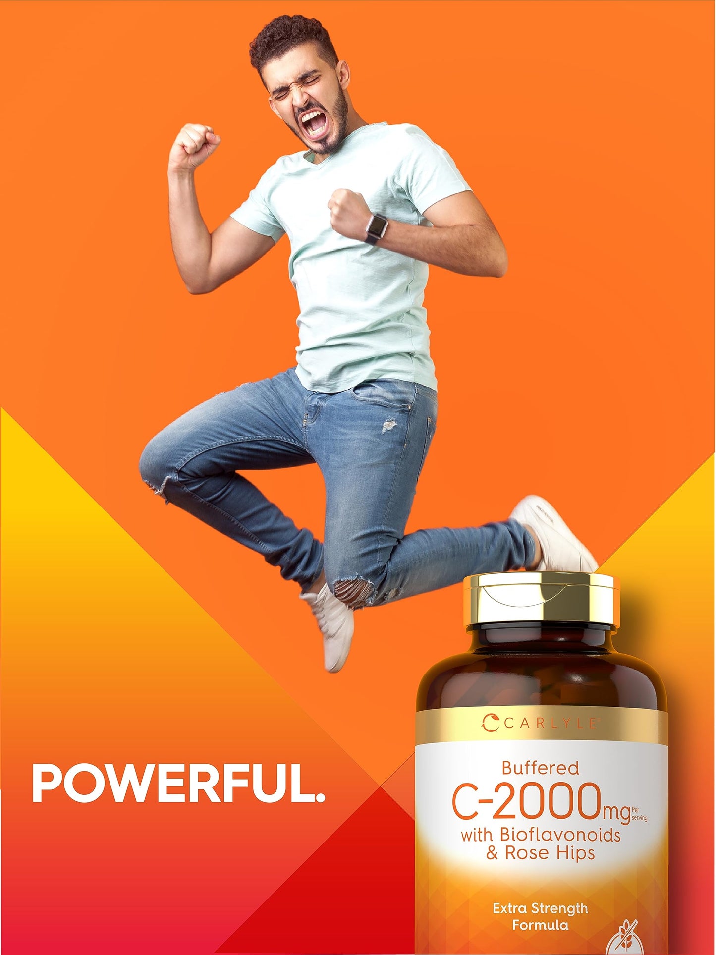 Carlyle Buffered Vitamin C 2000mg | 180 Caplets | Rose Hips & Bioflavonoids