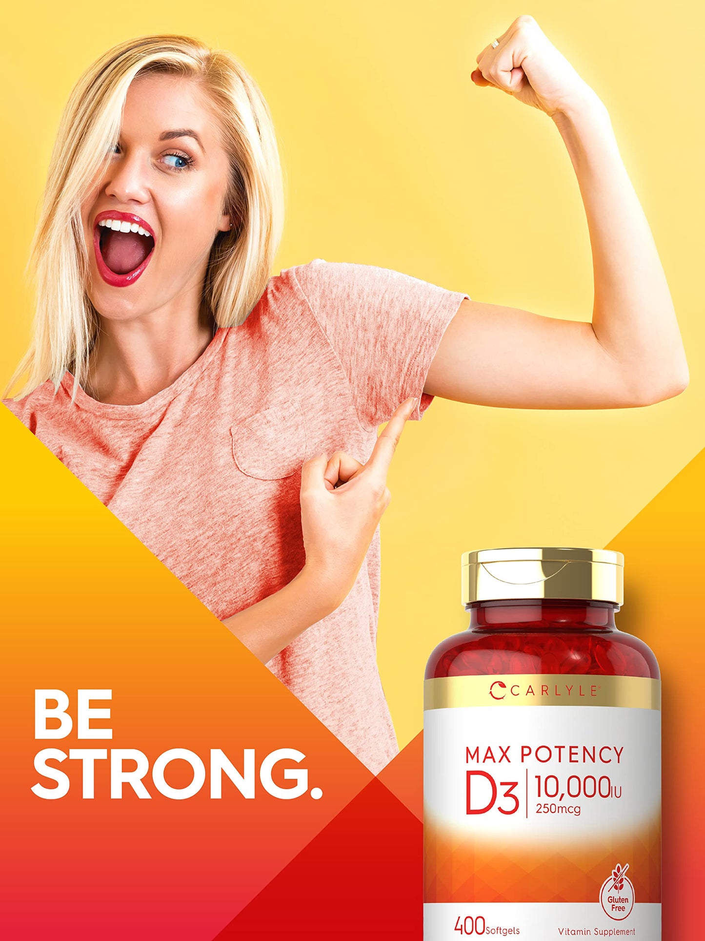 Carlyle Vitamin D 10,000 IU | 400 Softgels | Value Size | Max Potency | Non-GMO, Gluten Free