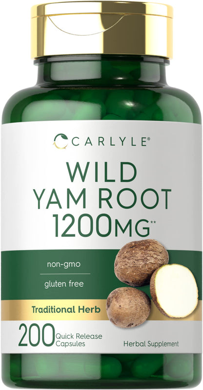 Carlyle Wild Yam Root Capsules – 200 Count | Non-GMO, Gluten Free
