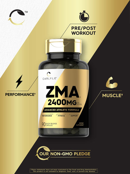Carlyle ZMA 2400mg Supplement – Men & Women, 90 Count, Non-GMO