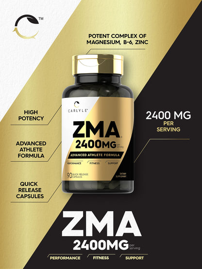 Carlyle ZMA 2400mg Supplement – Men & Women, 90 Count, Non-GMO