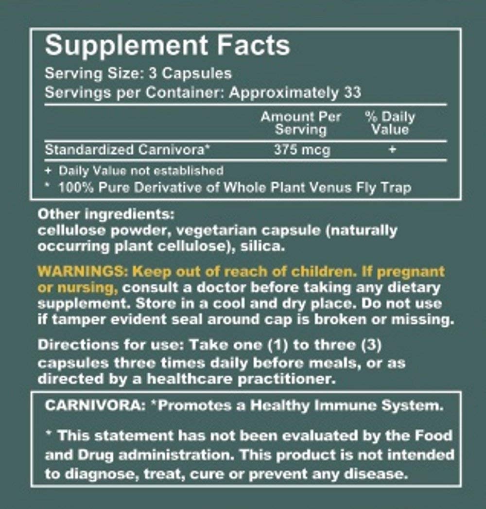 Carnivora Vegi-Caps - Gluten Free, Vegan Capsules for Immune Support (100 Capsules)