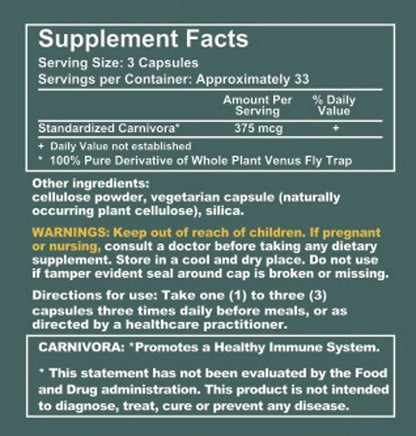 Carnivora Vegi-Caps - Gluten Free, Vegan Capsules for Immune Support (100 Capsules)