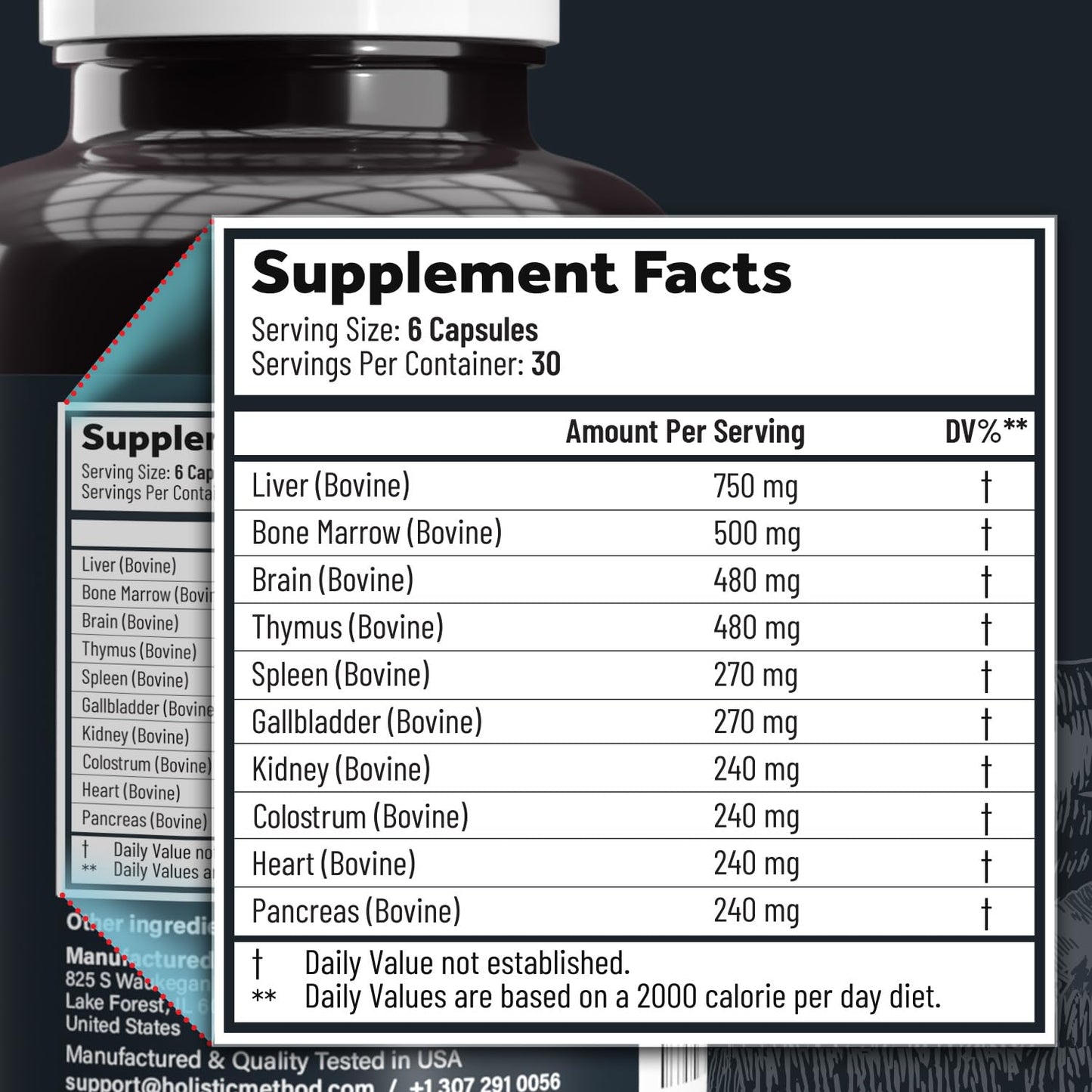Carnivore Method Beef Organ Supplement Complex – 180 Capsules, Grass-Fed NZ Organs