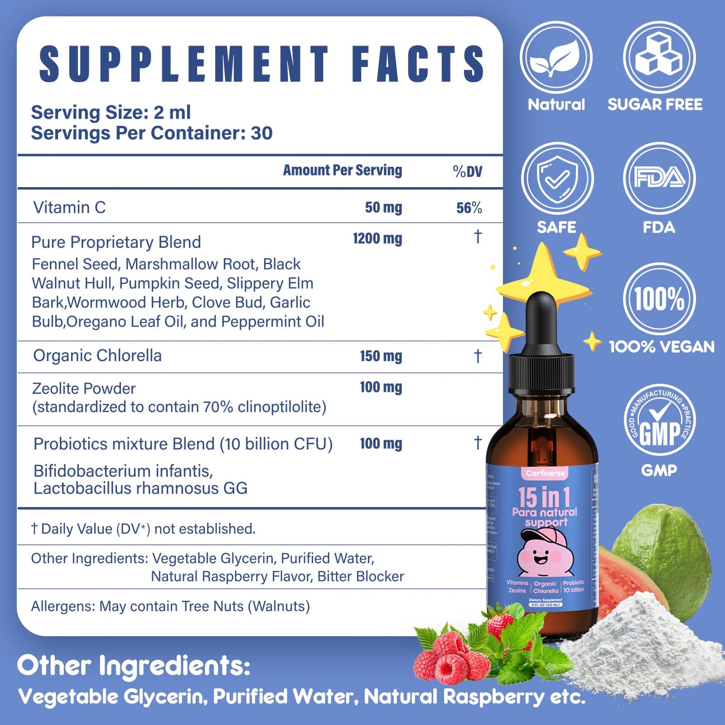 Cartiverse Parasite Cleanse: Zeolite Detox Drops for Humans & Kids