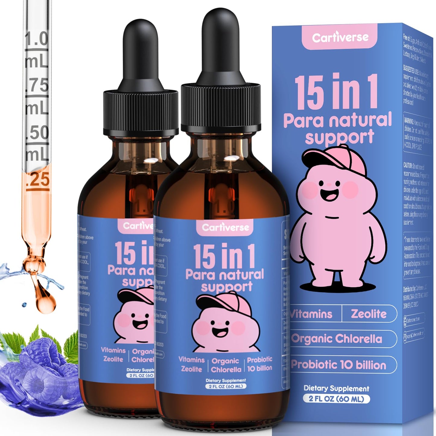 Cartiverse Parasite Cleanse: Zeolite Detox Drops for Humans & Kids