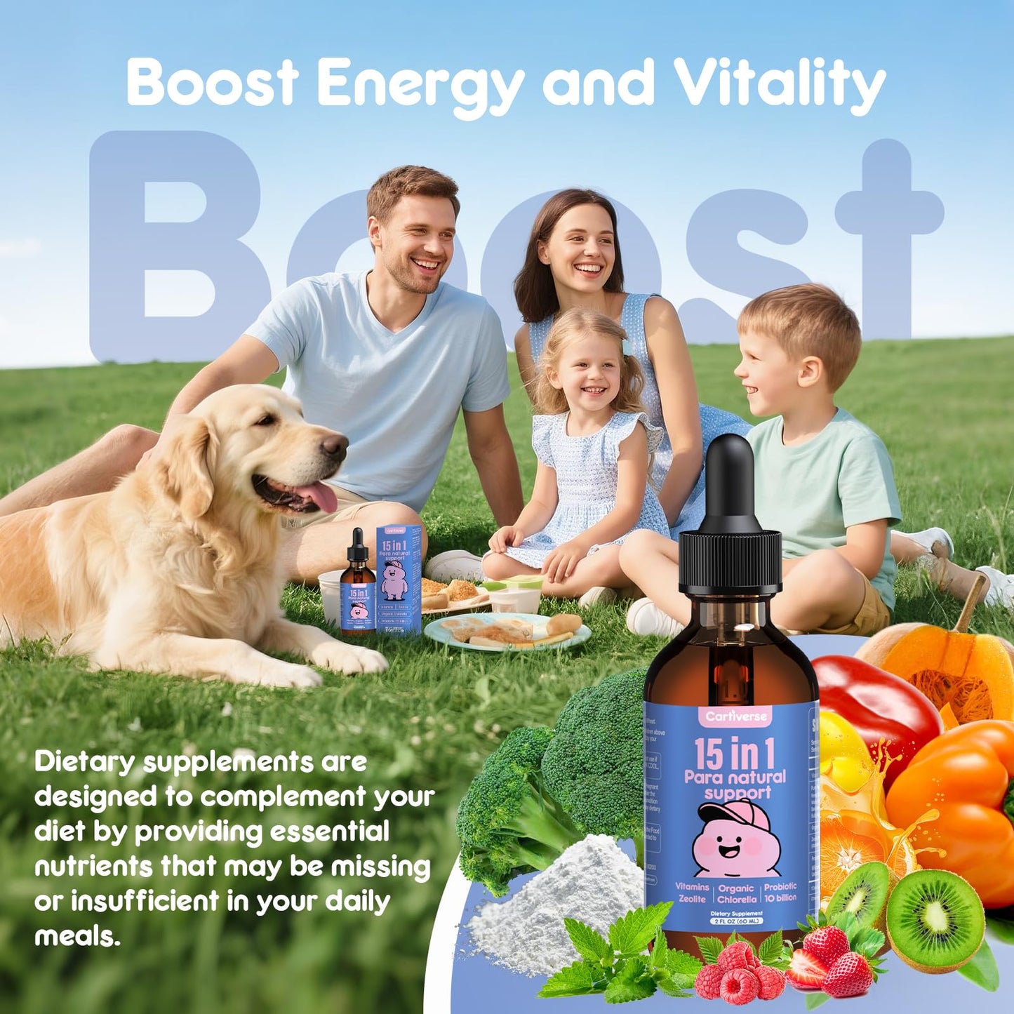 Cartiverse Parasite Cleanse for Humans & Kids – Zeolite Detox Drops (2 Fl Oz)
