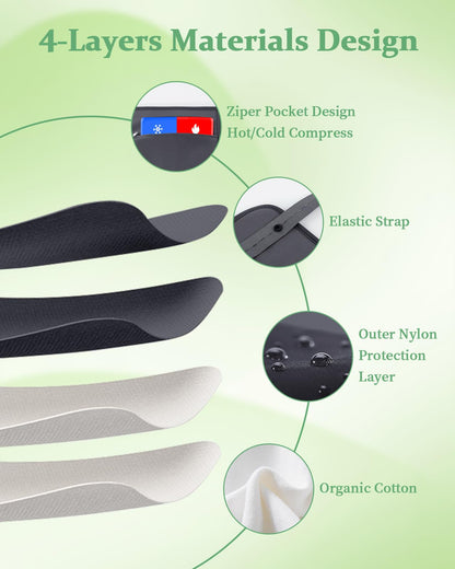 Organic Castor Oil Pack Kit — 9 Pcs Reusable Wraps with Adjustable Straps