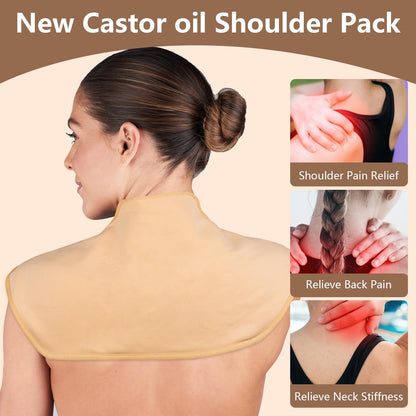 12 Pcs Castor Oil Pack Wraps – Organic Cotton Flannel Castor Oil Packs for Stomach & Body