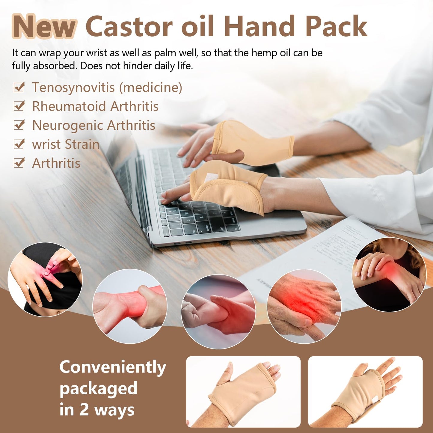 12 Pcs Castor Oil Pack Wraps – Organic Cotton Flannel Castor Oil Packs for Stomach & Body