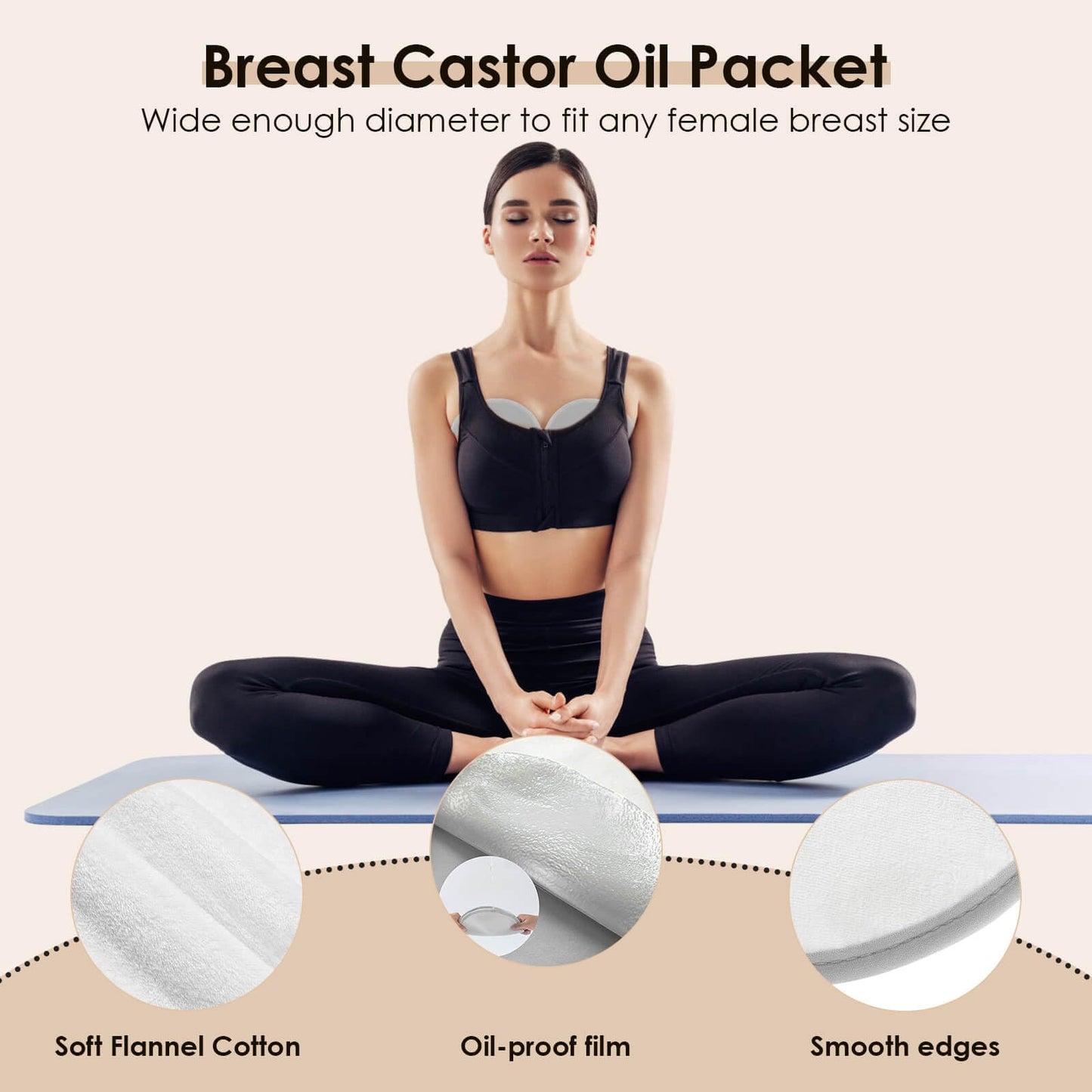 Castor Oil Pack Kit - 8 Pcs Organic Cotton Wraps for Liver Detox