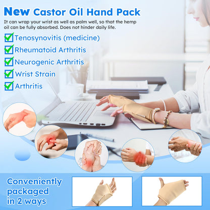Castor Oil Pack Wrap Kit – 10 Pcs Reusable Organic Castor Oil Packs with Adjustable Straps
