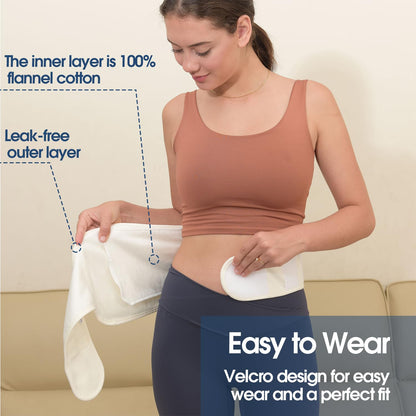 Castor Oil Pack Wrap for Stomach - Cotton Flannel Pad, Reusable & Mess-Free