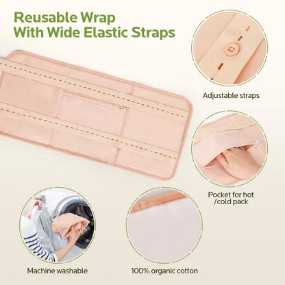 6 Pcs Castor Oil Pack Wraps – Organic Cold-Pressed Castor Oil 8oz with Reusable Pads