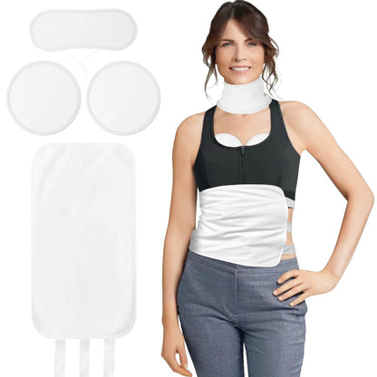 4 Pcs Castor Oil Pack Wrap - Organic Cotton Kit with Six Adjustable Straps for Liver Detox