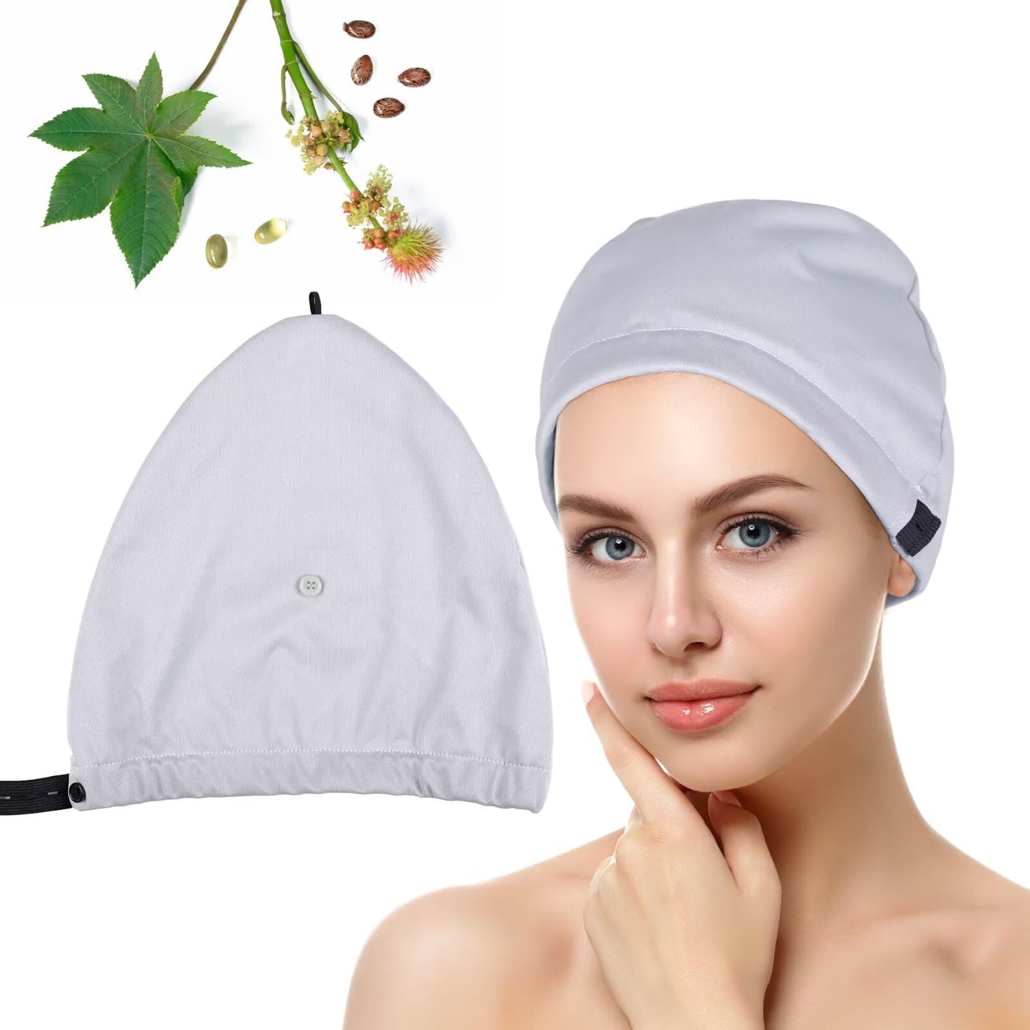 Castor Oil Pack Wrap Overnight Hair Treatment – Organic Cotton Reusable Hair Cap
