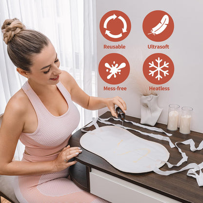 Castor Oil Pack Wrap for Stomach – Premium Cotton Flannel & Reusable Straps