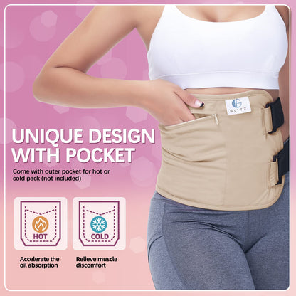 Castor Oil Pack Wrap – Reusable Organic Castor Oil Packs for Liver (Apricot Cotton)