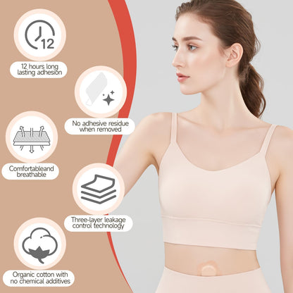 Castor Oil Patches – 50-Count Disposable Organic Cotton Belly Button Patches, Leak-Proof, Self-Adhesive, Hypoallergenic, Beige
