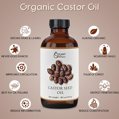 Cold Pressed Castor Oil Pack Wrap Organic (8 oz / 237 ml) – Reusable Khaki Kit