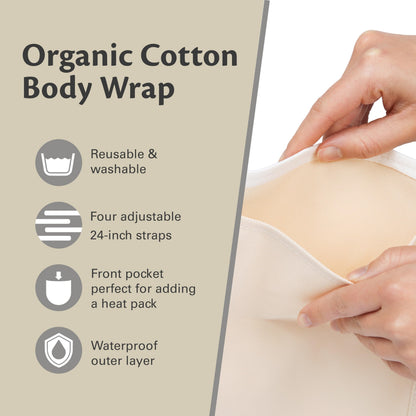 Castor Oil Wrap - Organic Cotton Detox & Wellness Pack, Reusable & Adjustable (Beige)