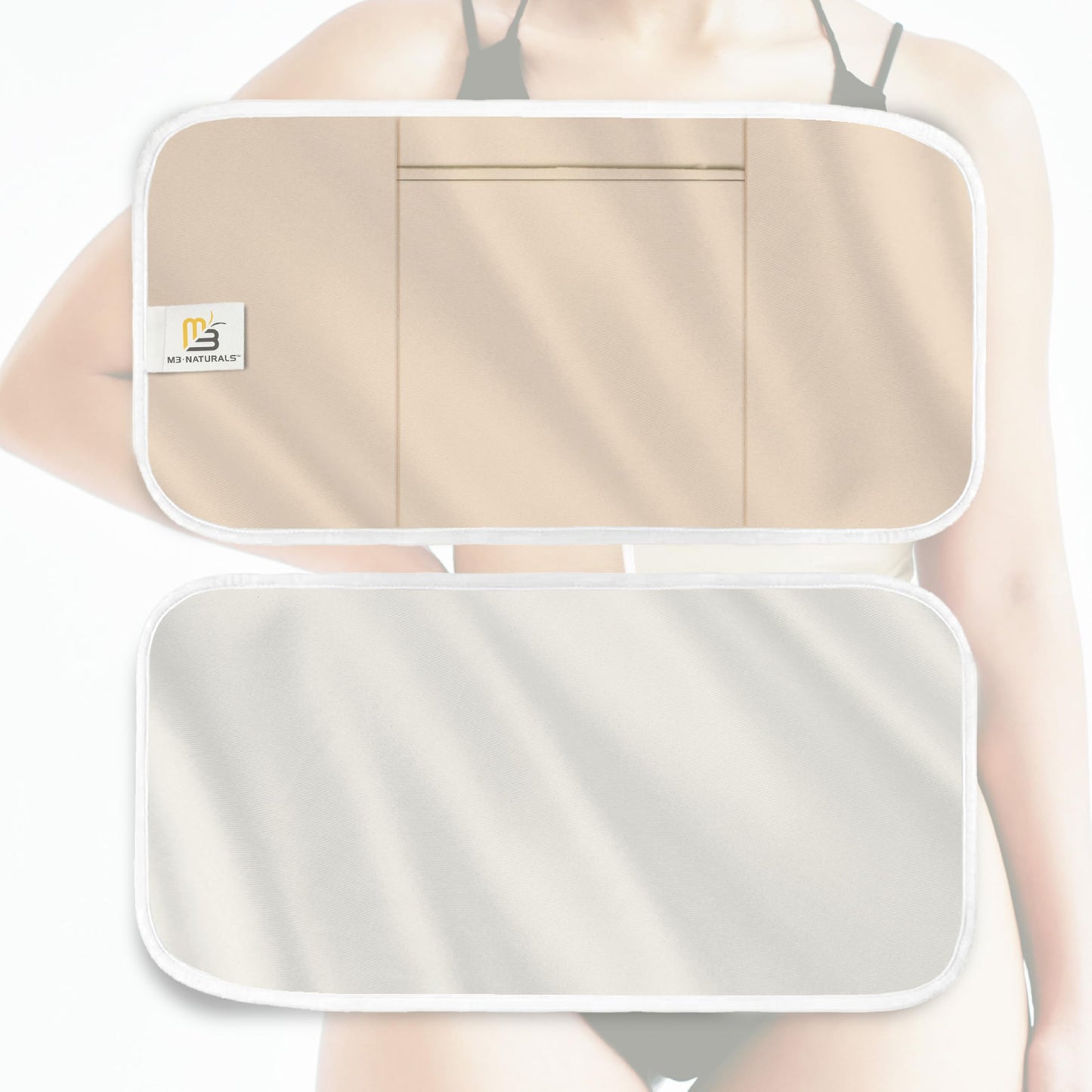 Castor Oil Wrap - Organic Cotton Detox & Wellness Pack, Reusable & Adjustable (Beige)