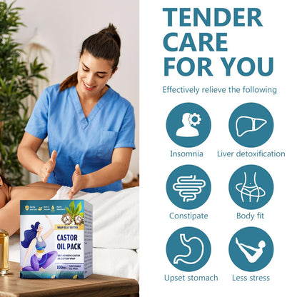 Disposable Castor Oil Belly Button Patch – Self-Adhesive Castor Oil Patches, Organic Cotton, 100 Pcs