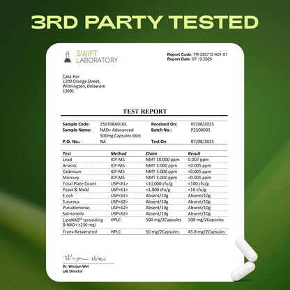 Cata-Kor Liposomal NAD+ with Resveratrol – NMN Alternative | Third-Party Tested