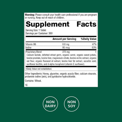Standard Process Cataplex F – Vitamin B6 & Iodine for Thyroid Support, Non-Dairy & Non-Soy, 90 Tablets