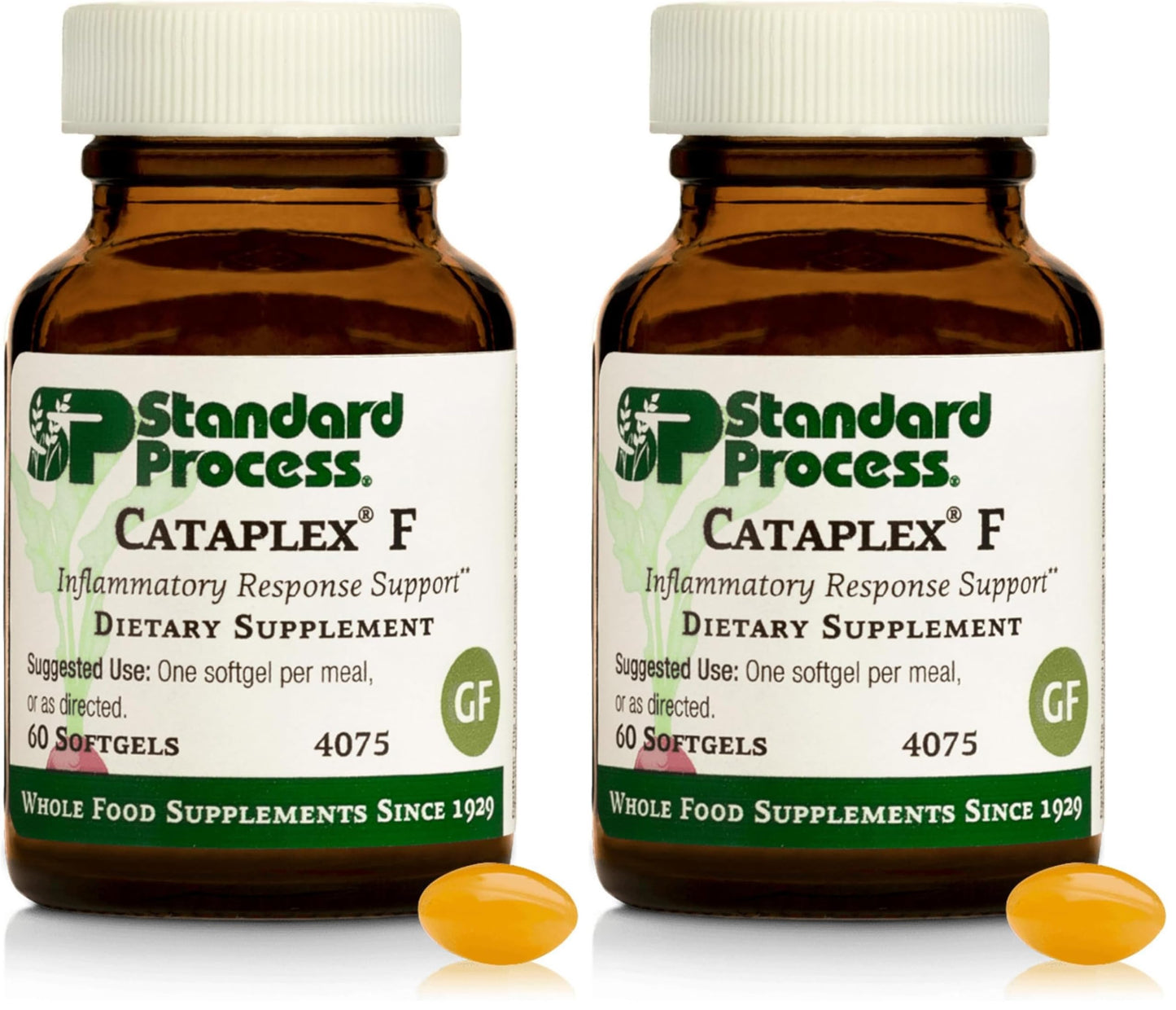 Standard Process Cataplex F – Whole Food Supplement for Metabolism, Skin & Hair Health | Flaxseed Oil, Vitamin B6 | 60 Softgels, Pack of 2
