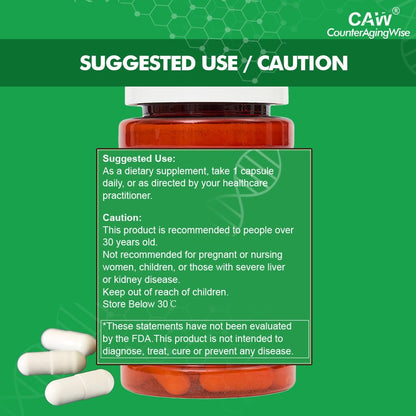 CAW Nano Cycloastragenol 98% 5mg 30 Caps | Anti-Aging Telomere Plus | Non-GMO, Made in USA | Better Absorption | Enteric-Coated Vegetarian Capsules (6 Bottles)