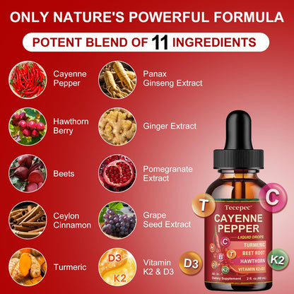 Cayenne Pepper Drops (2 Pack) – Immune & Digestion Support (60ml x2)