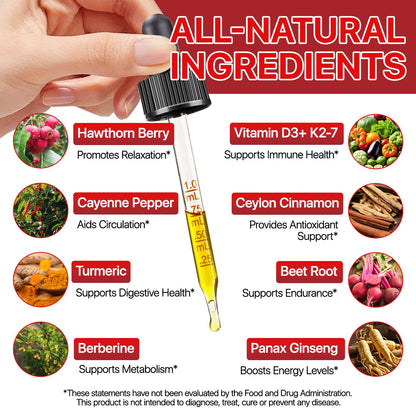 Cayenne Pepper Drops – Immune Support Liquid with Hawthorn Berry, D3 & K2 (60ml)