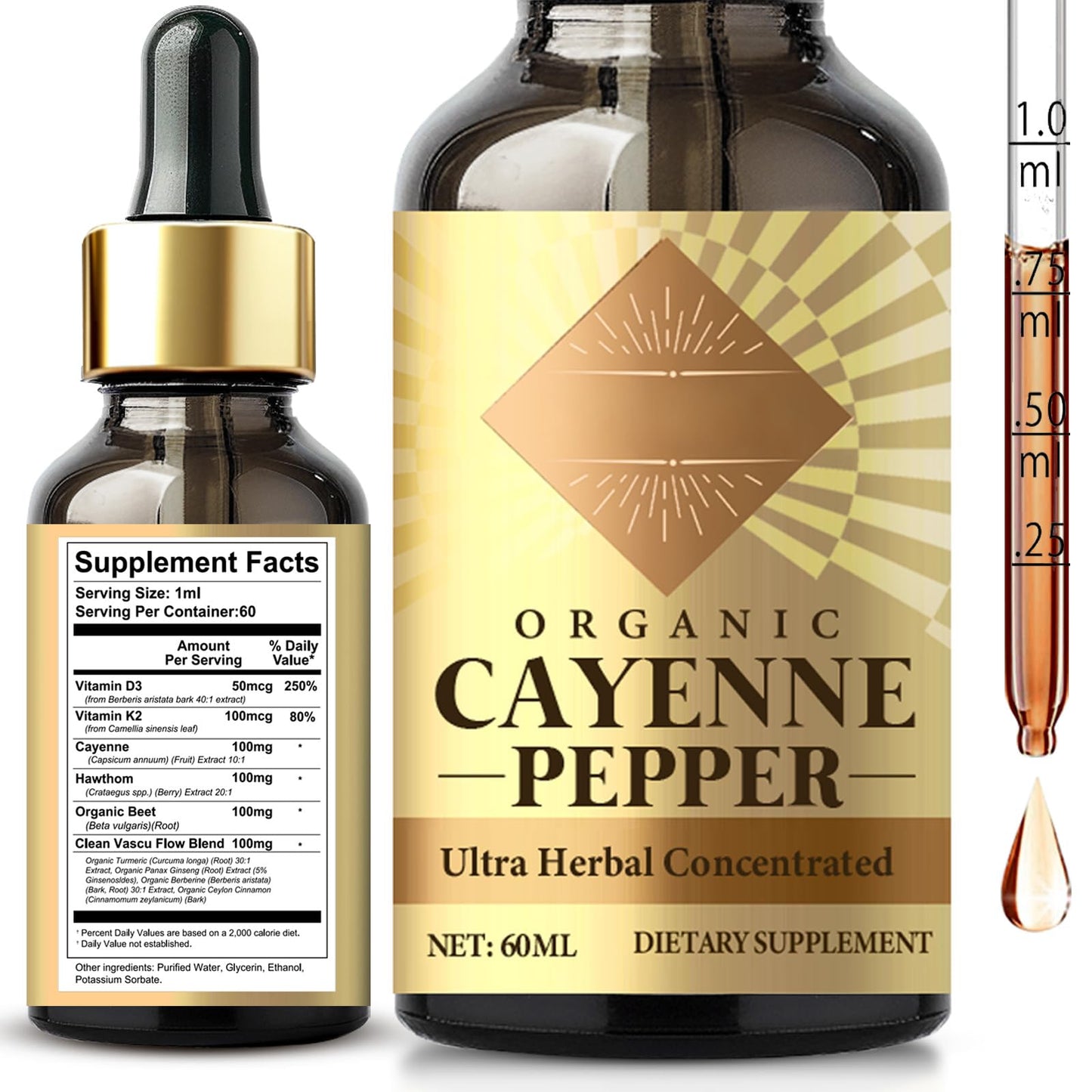 Cayenne Pepper Drops – Digestive & Immune Support Liquid Supplement, 2 oz