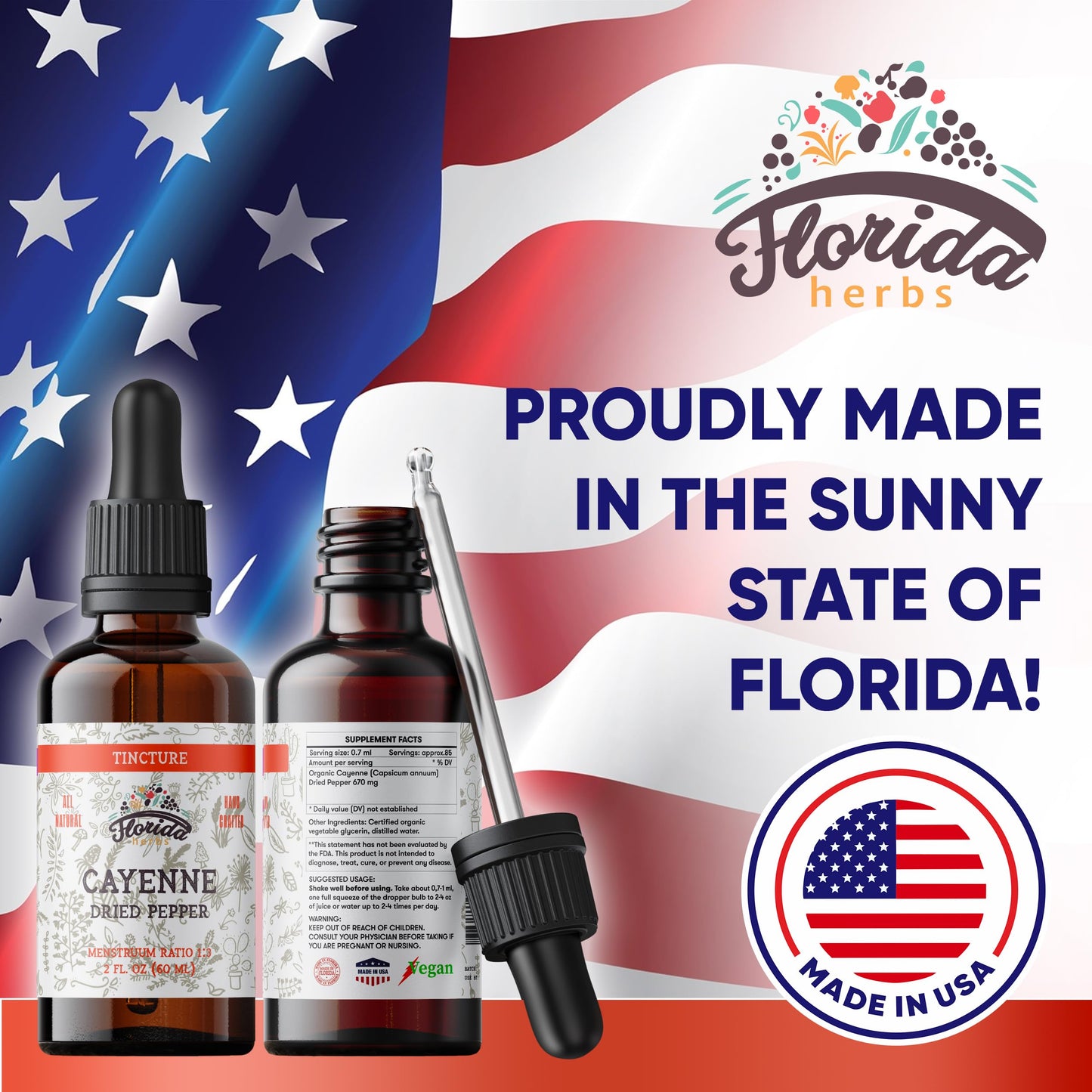 FLORIDA HERBS Cayenne Tincture Extract – Organic Cayenne, 2 oz