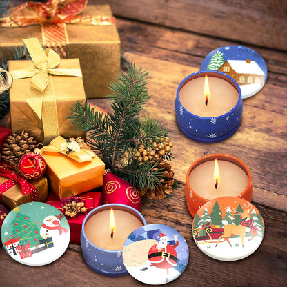 Scented Soy Wax Candles Gift Set – 13.5oz Jar + 4x2.5oz Tin
