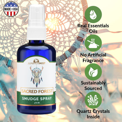 Cedar & Sage Sacred Forest Smudge Spray (4oz) – Smokeless Cleansing & Spiritual Protection – USA Made