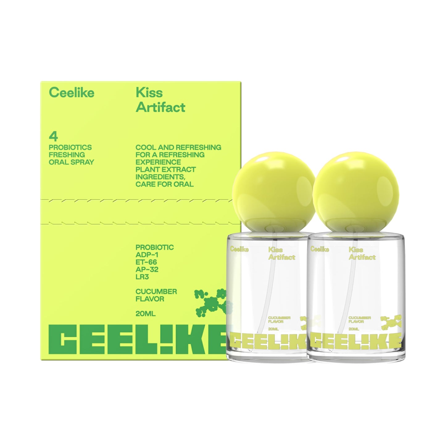CEELIKE Oral Spray – Fresh Breath, Dual Cooling, On-The-Go (Cucumber, 2 ct)