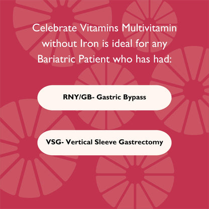 Celebrate Vitamins Bariatric Multivitamin Iron Free – Post-Surgery Nutrition (270 Capsules)